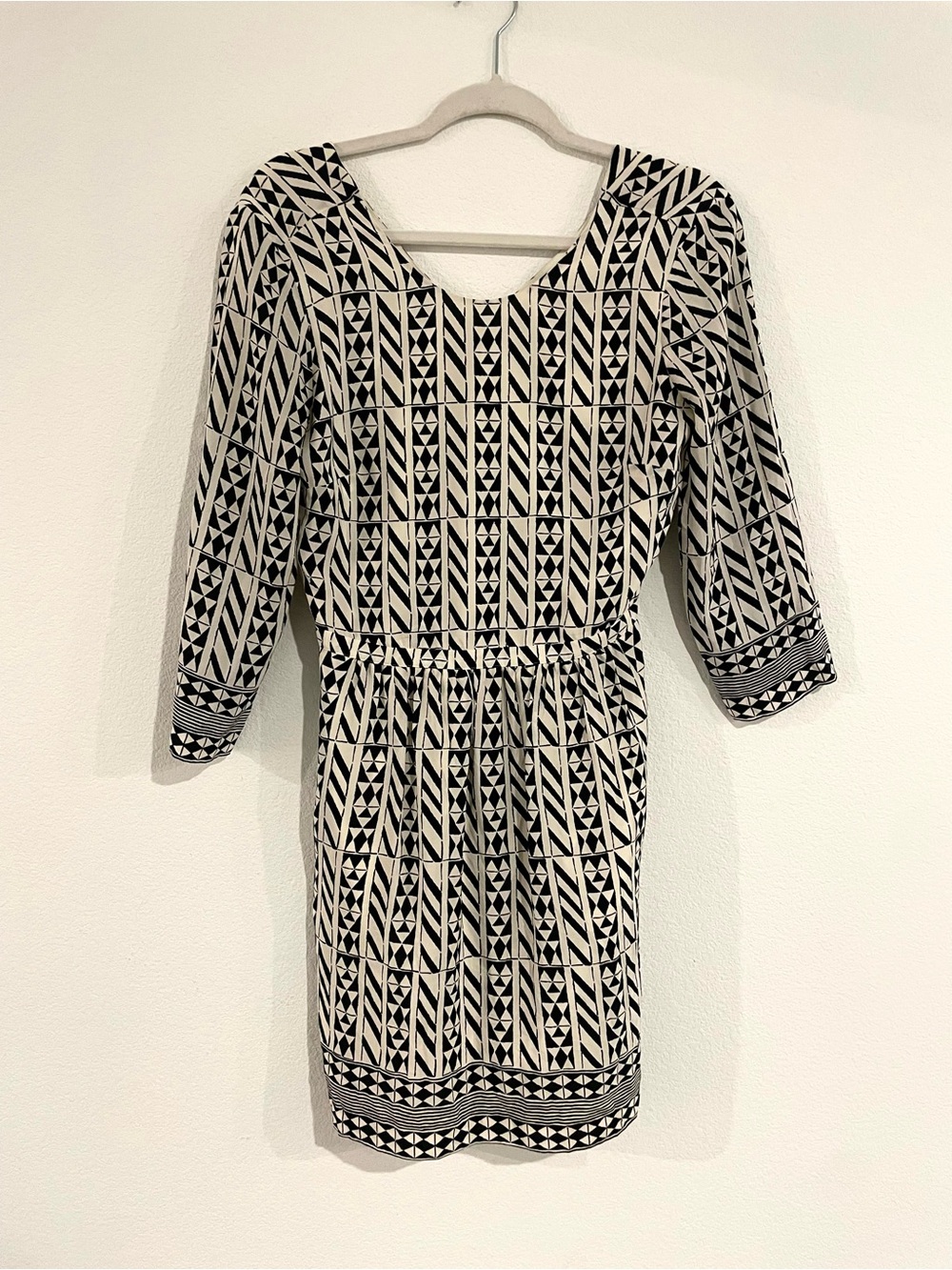 Madewell Black and White Geometric Mini Dress